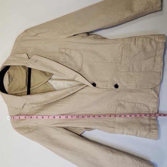 Goodfellow & Co Men's Taupe Patch Pocket Button Front Linen Blend Blazer Size M - Picture 14 of 16